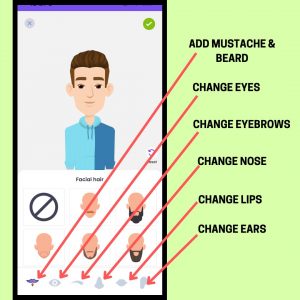 Modify facial features of your Avatar