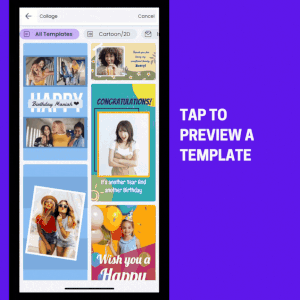 Tap to preview collage template
