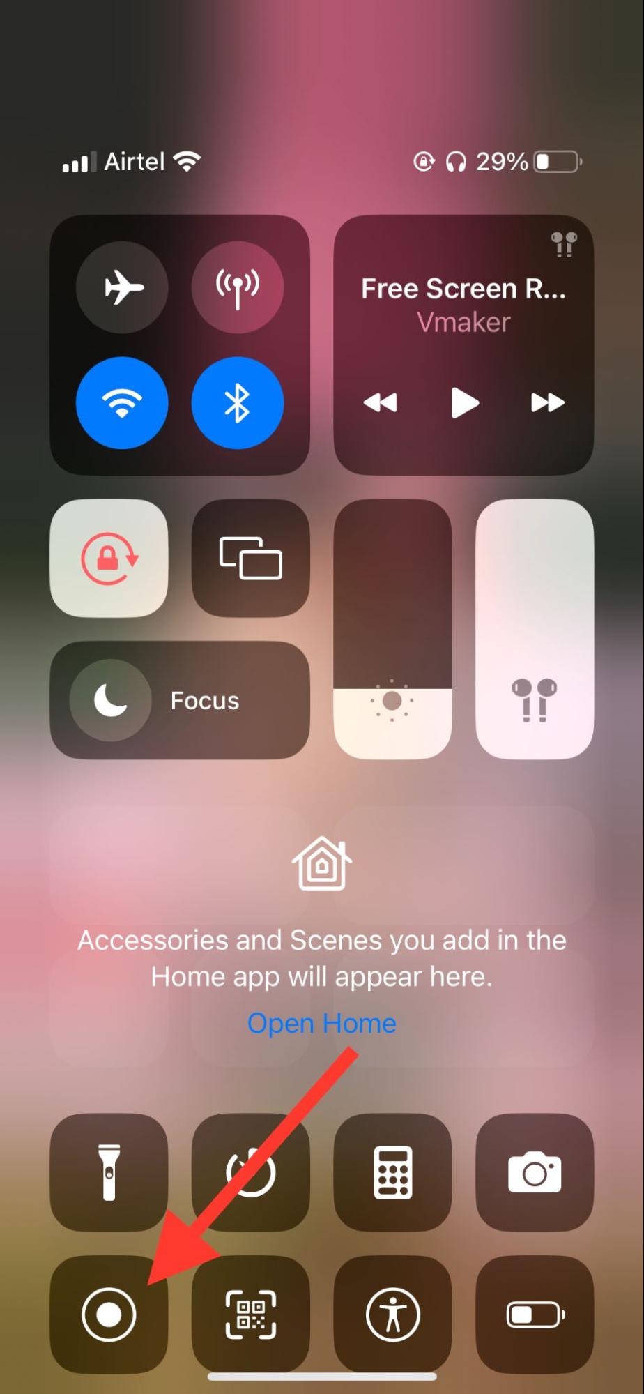 record your screen on iPhone using the built-in iOS Recorder