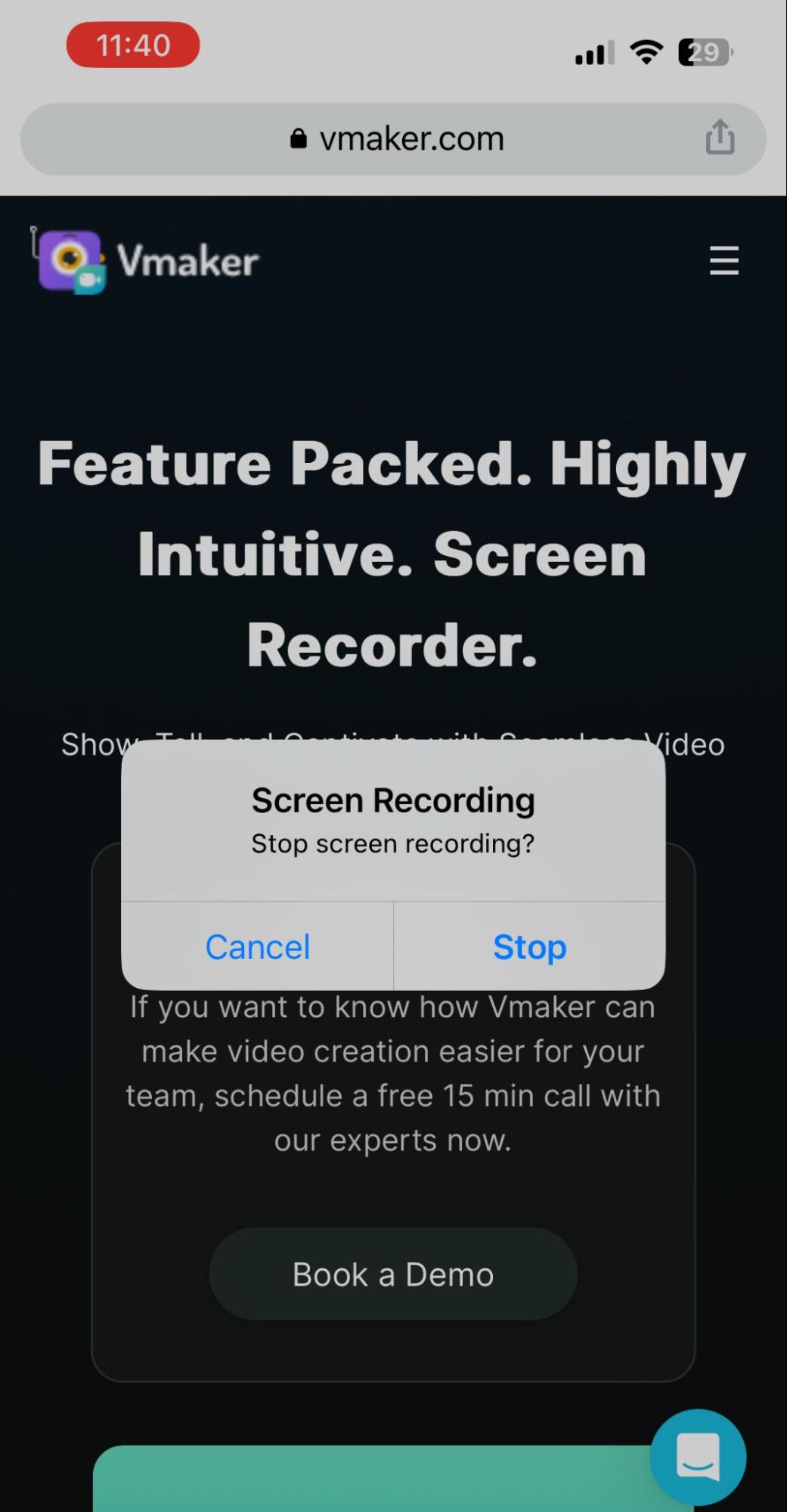 stop the recording