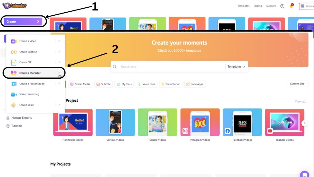 animaker dashboard