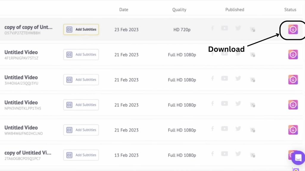 download video from exports