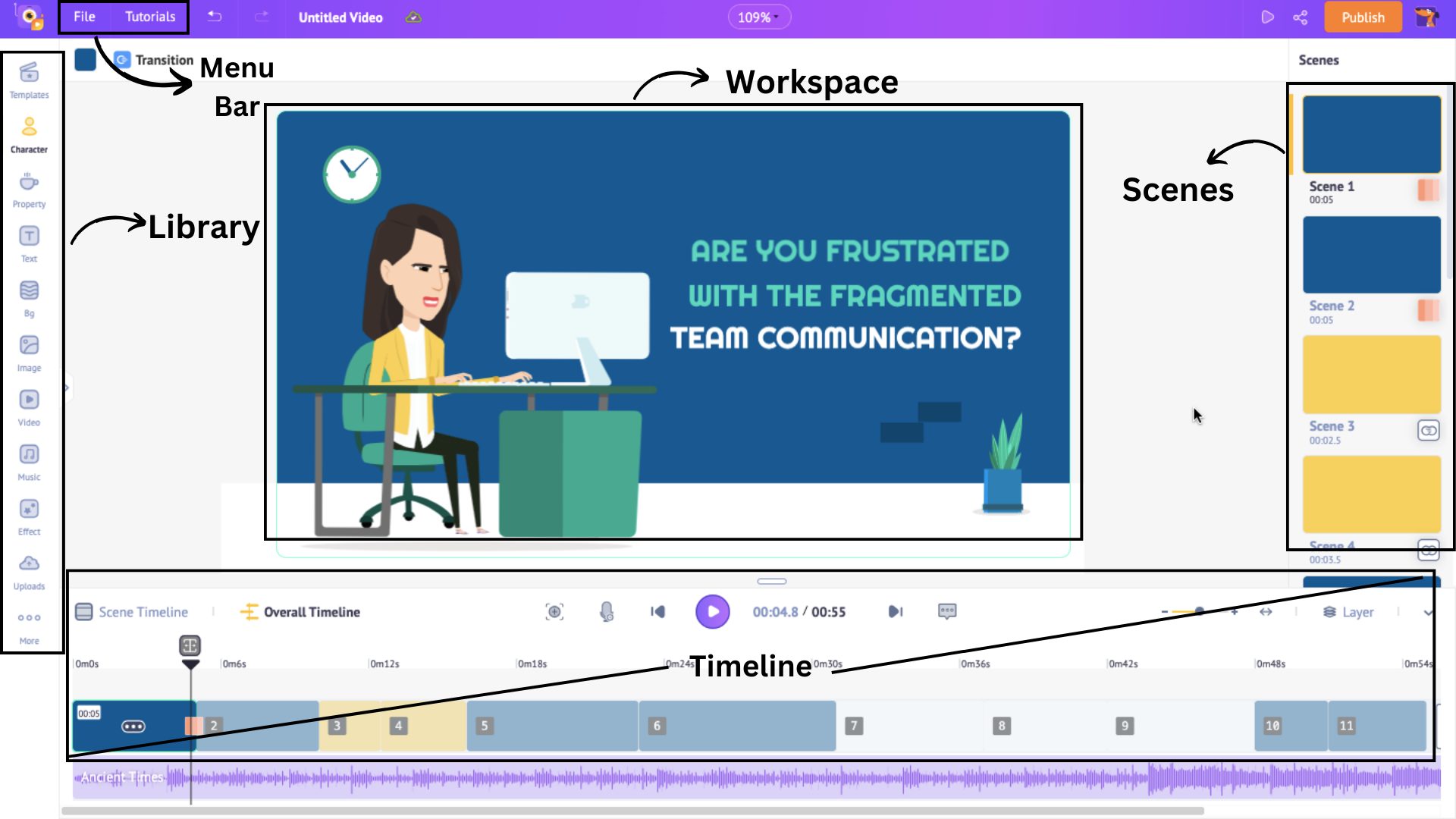 Animaker interface