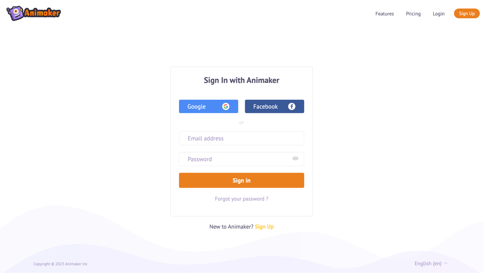 animaker login page