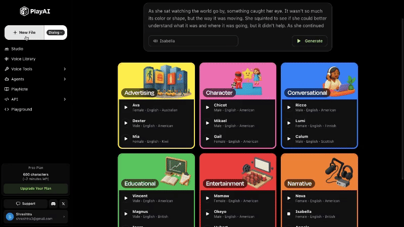PlayAI interface