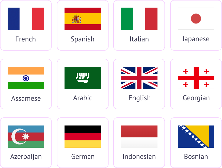 100+ Language Output