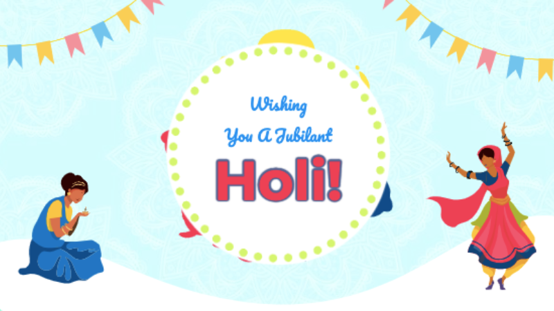 Vibrant Holi Wishes Template