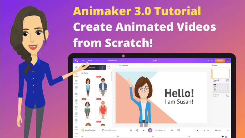 Learn to make videos using Animaker
